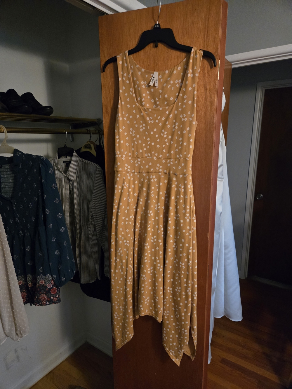 Pact Mustard Yellow Sleeveless Floral Midi Dress